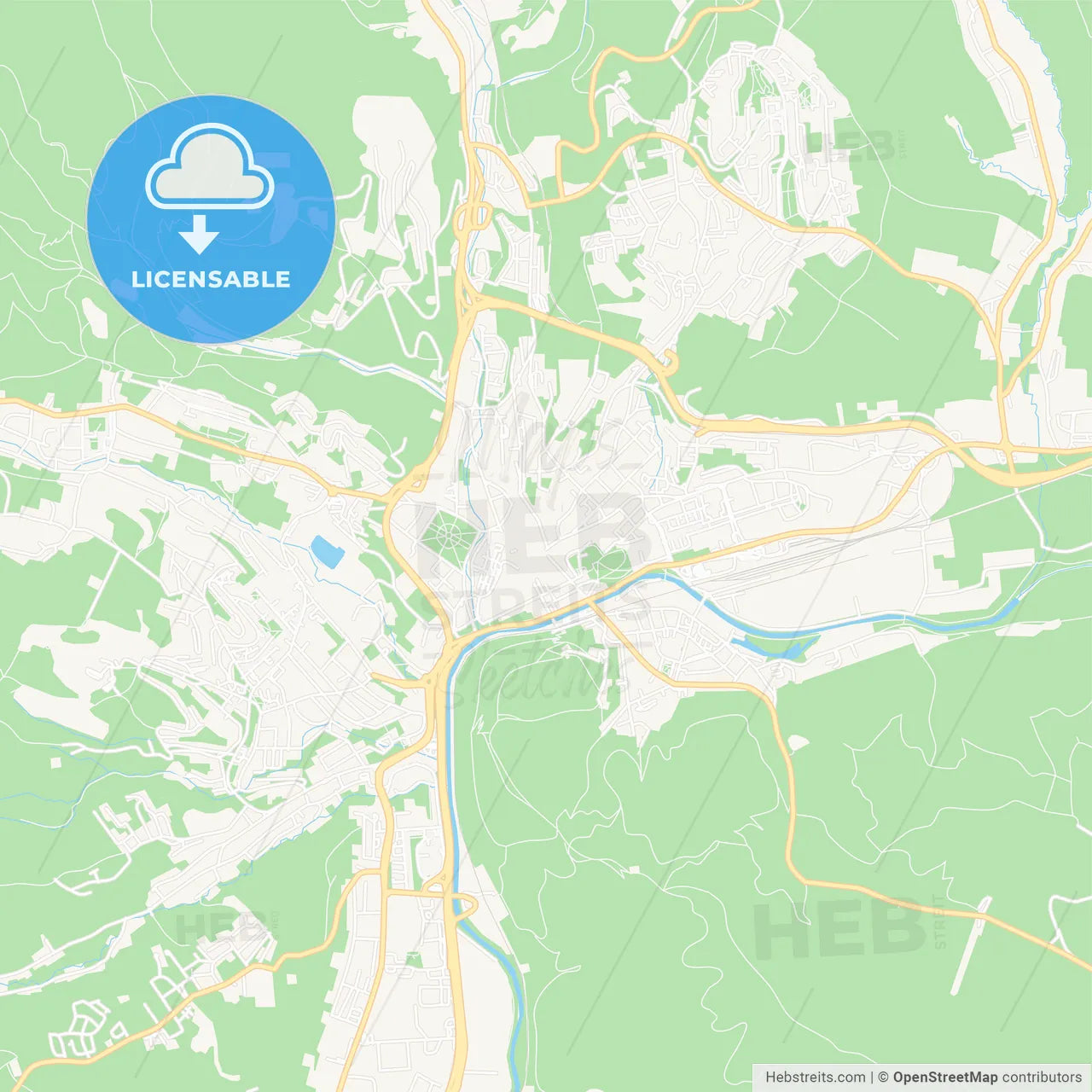 Banska Bystrica, Slovakia Vector Map - Classic Colors