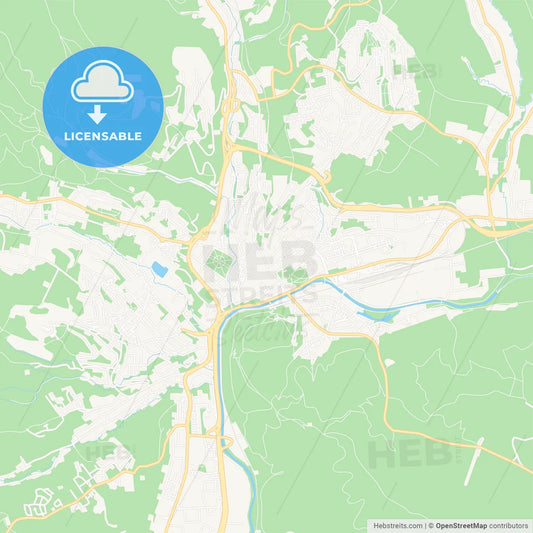 Banska Bystrica, Slovakia Vector Map - Classic Colors