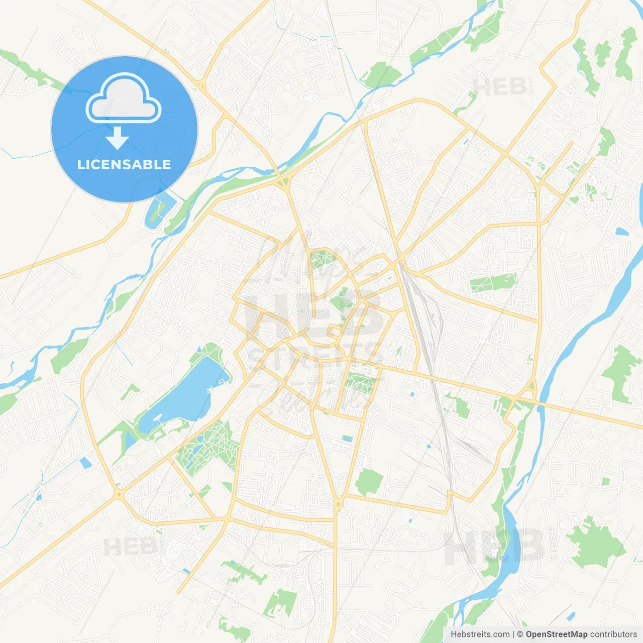 Ivano-Frankivsk, Ukraine Vector Map - Classic Colors