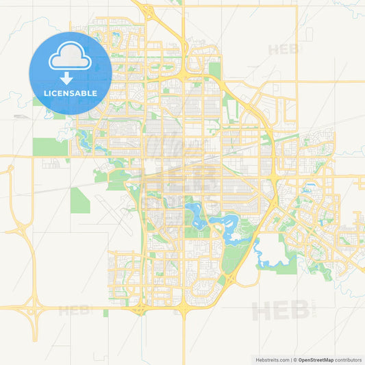 Empty vector map of Regina, Saskatchewan, Canada