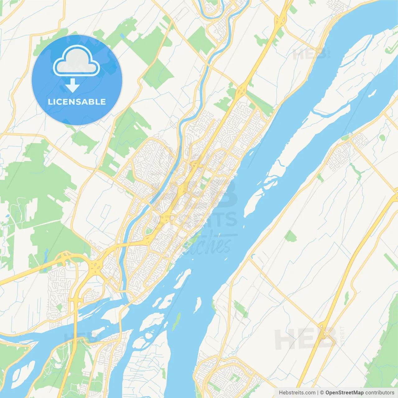 Empty vector map of Repentigny, Quebec, Canada