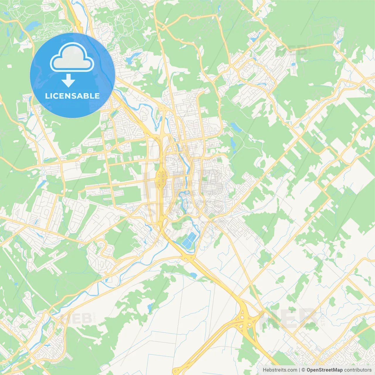 Empty vector map of Saint-Jérôme, Quebec, Canada