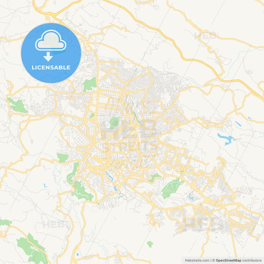 Empty vector map of Xalapa, Veracruz, Mexico