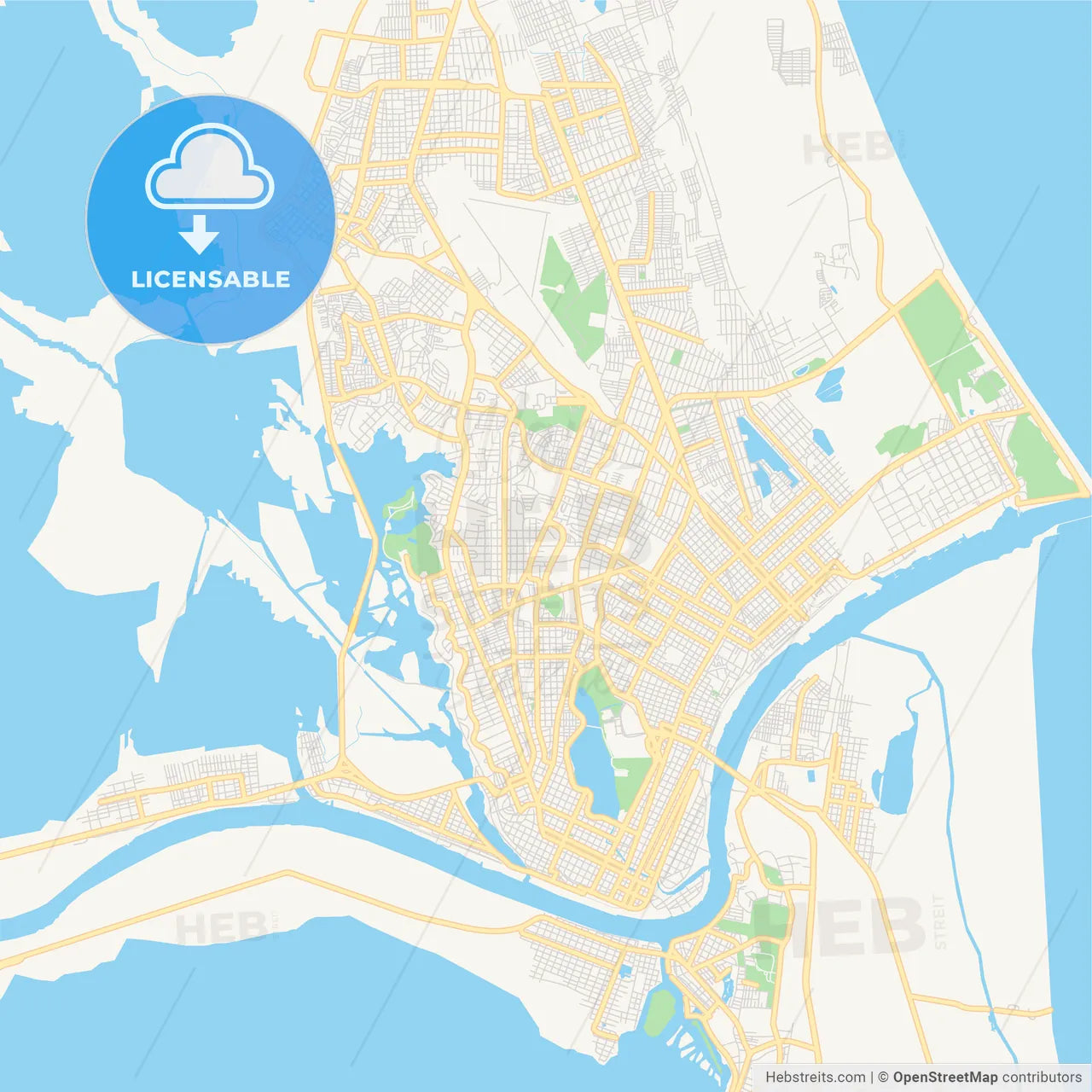 Empty vector map of Tampico, Tamaulipas, Mexico