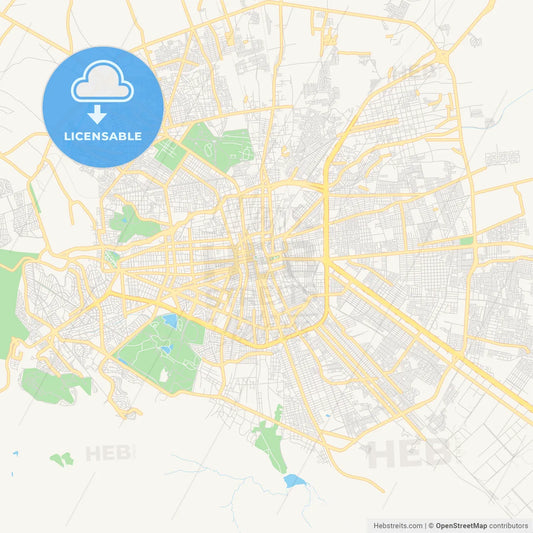 Empty vector map of Soledad de Graciano Sánchez, San Luis Potosí, Mexico