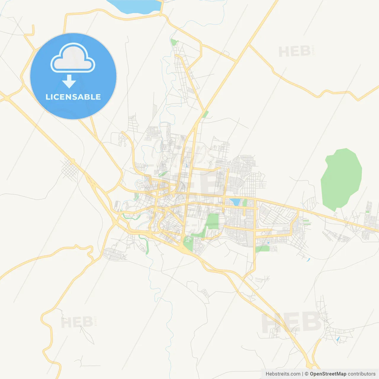 Empty vector map of San Juan del Río, Querétaro, Mexico