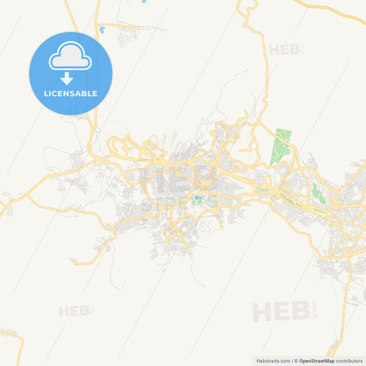 Empty vector map of Zacatecas, Zacatecas, Mexico