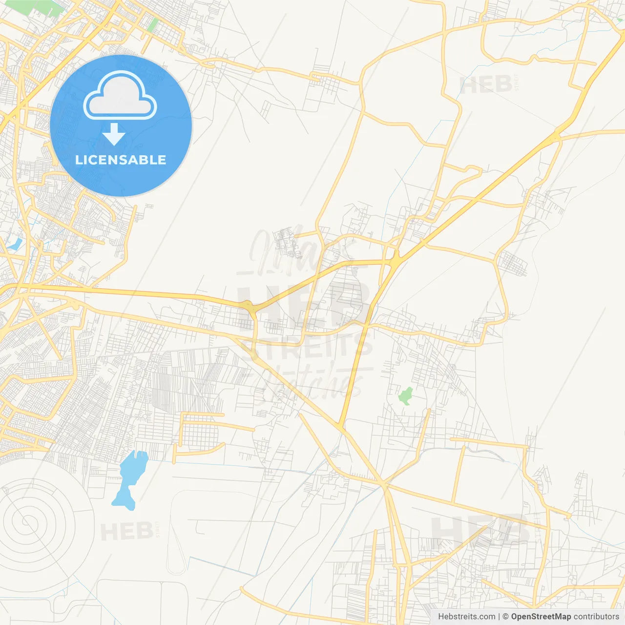 Empty vector map of Tepexpan, México, Mexico