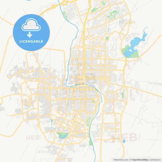 Empty vector map of Laredo, Texas, USA