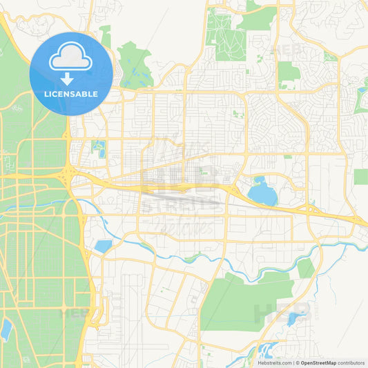 Empty vector map of Sparks, Nevada, USA