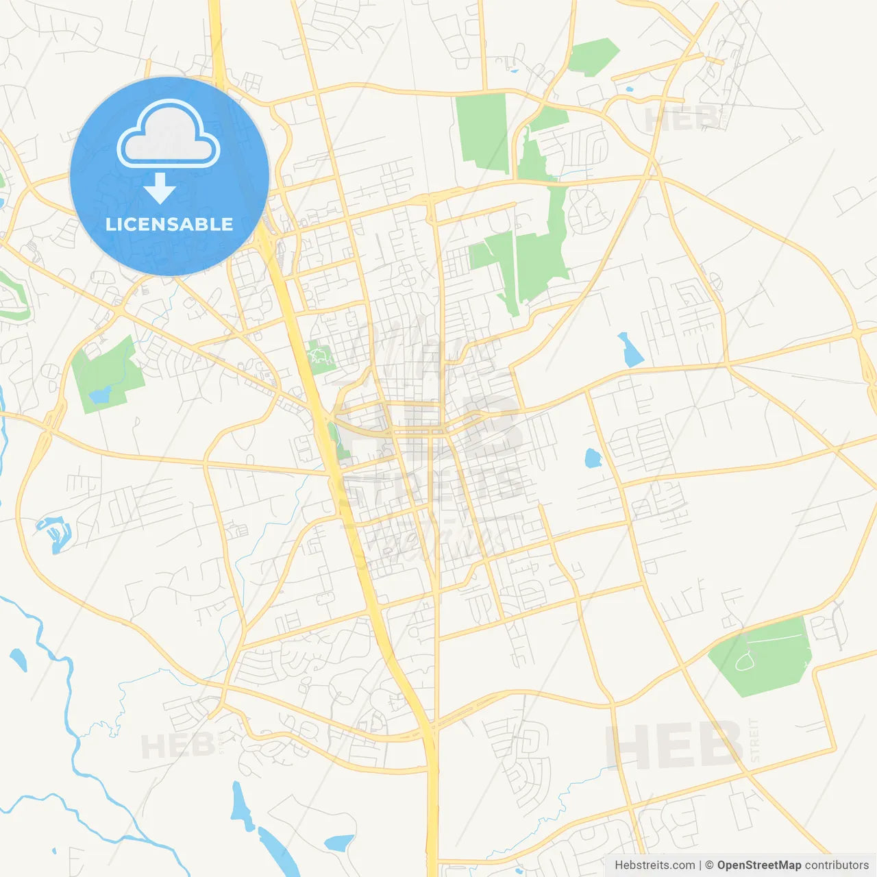 Empty vector map of Conroe, Texas, USA