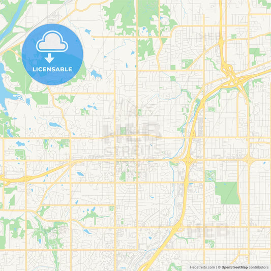Empty vector map of Shawnee, Kansas, USA