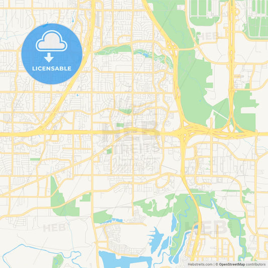 Empty vector map of Euless, Texas, USA