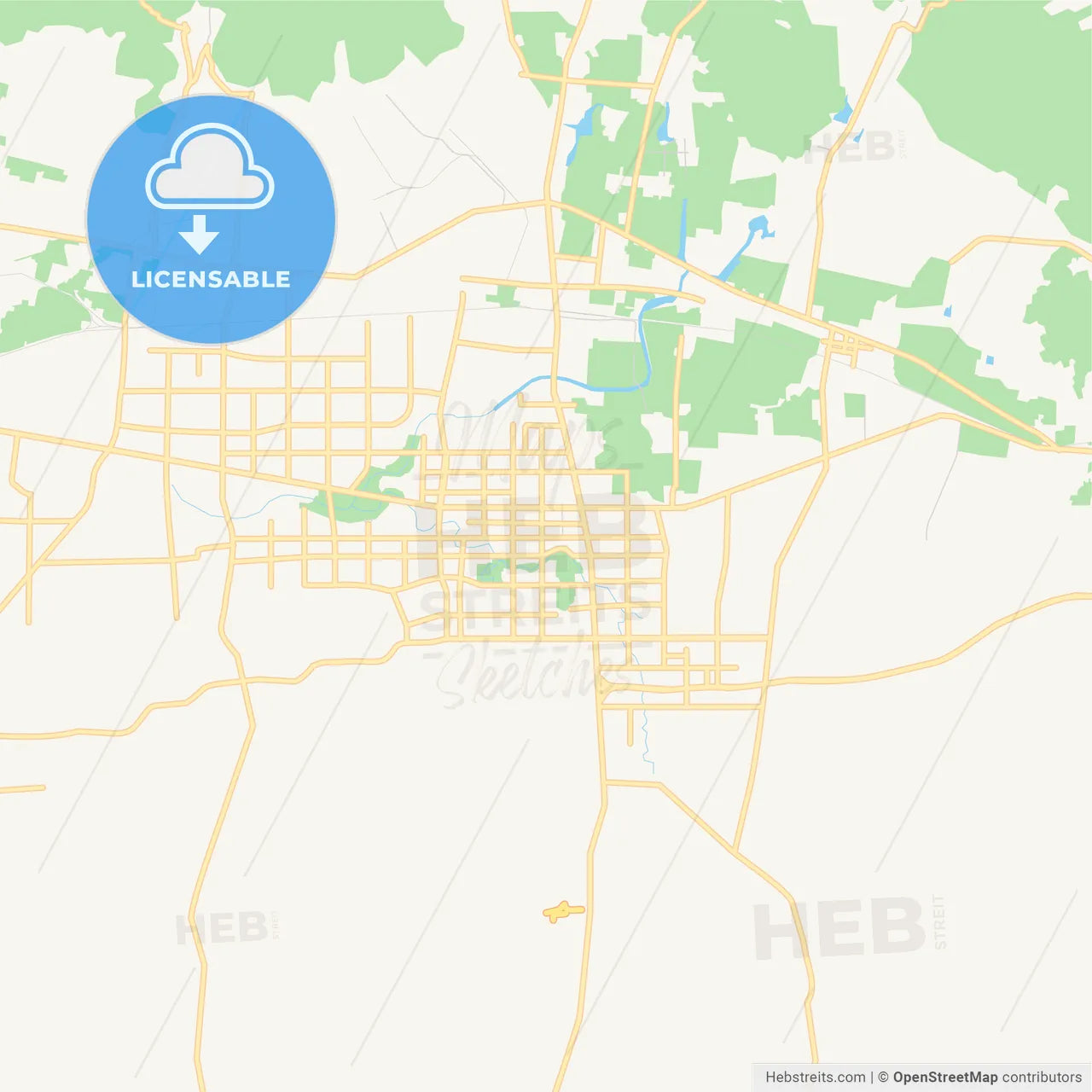 Printable street map of Feicheng, China