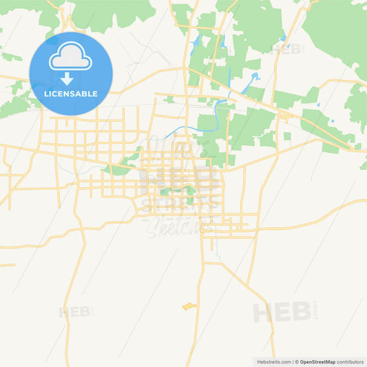 Printable street map of Feicheng, China
