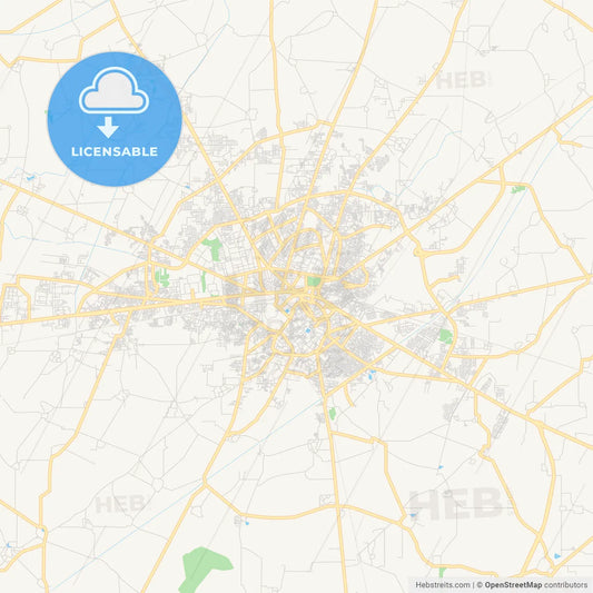Printable street map of Amritsar, India