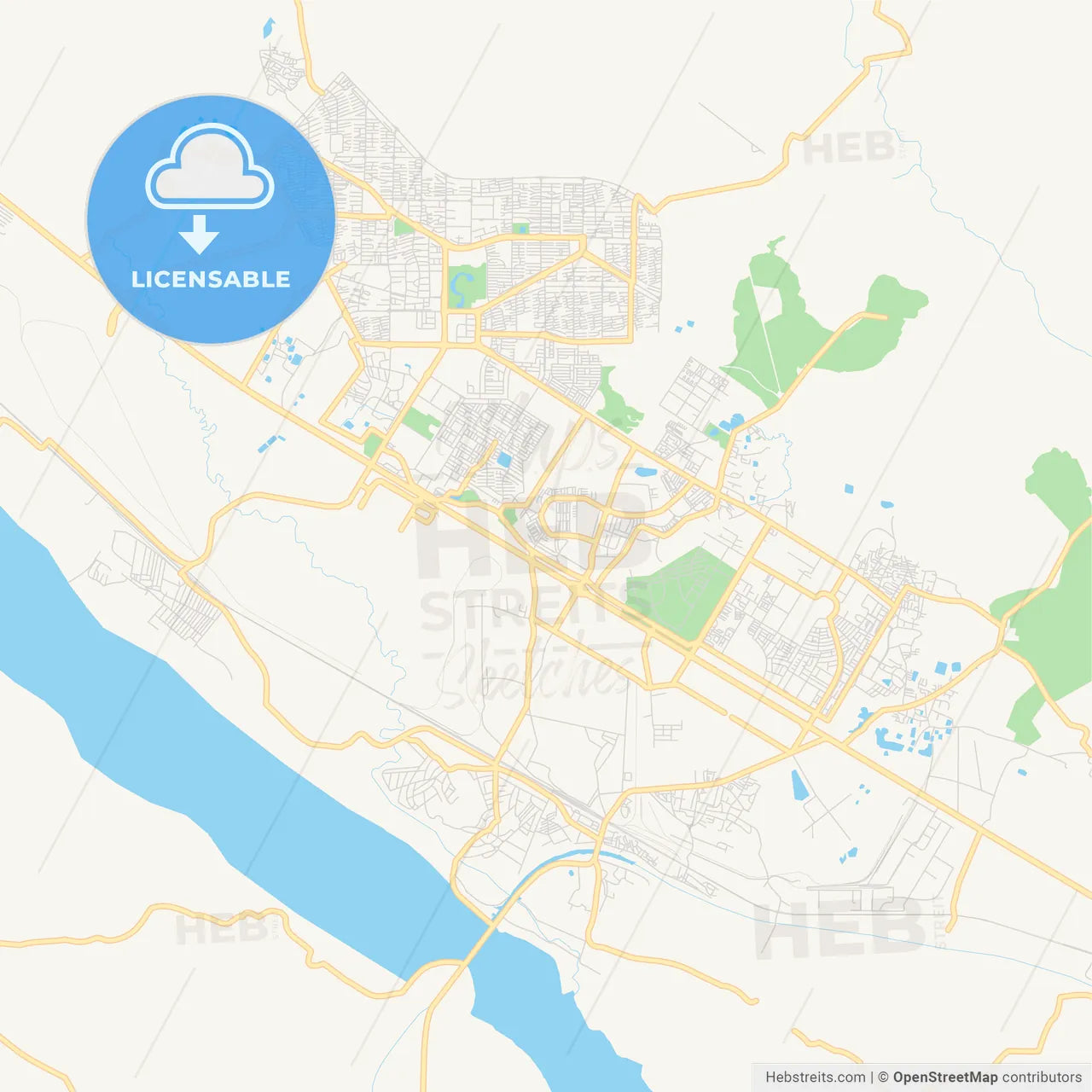 Printable street map of Durgapur, India