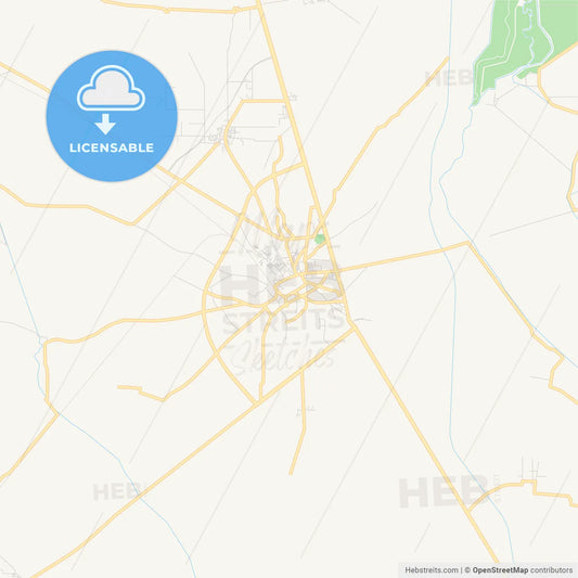 Printable street map of Kasur, Pakistan