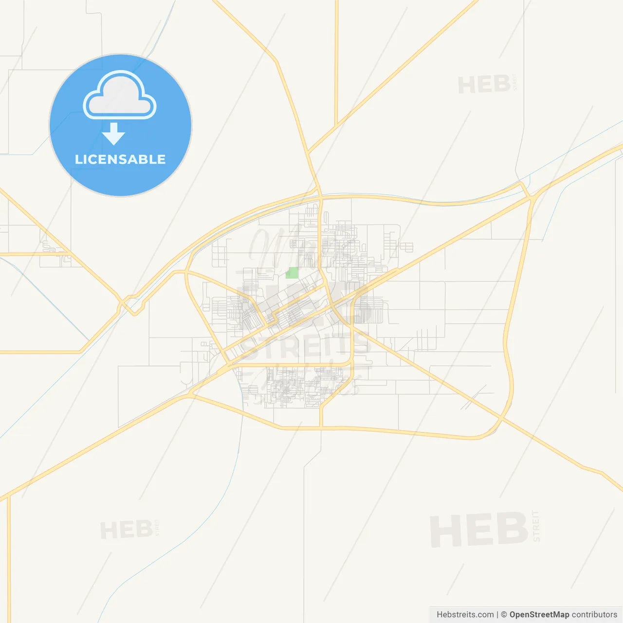 Printable street map of Okara, Pakistan