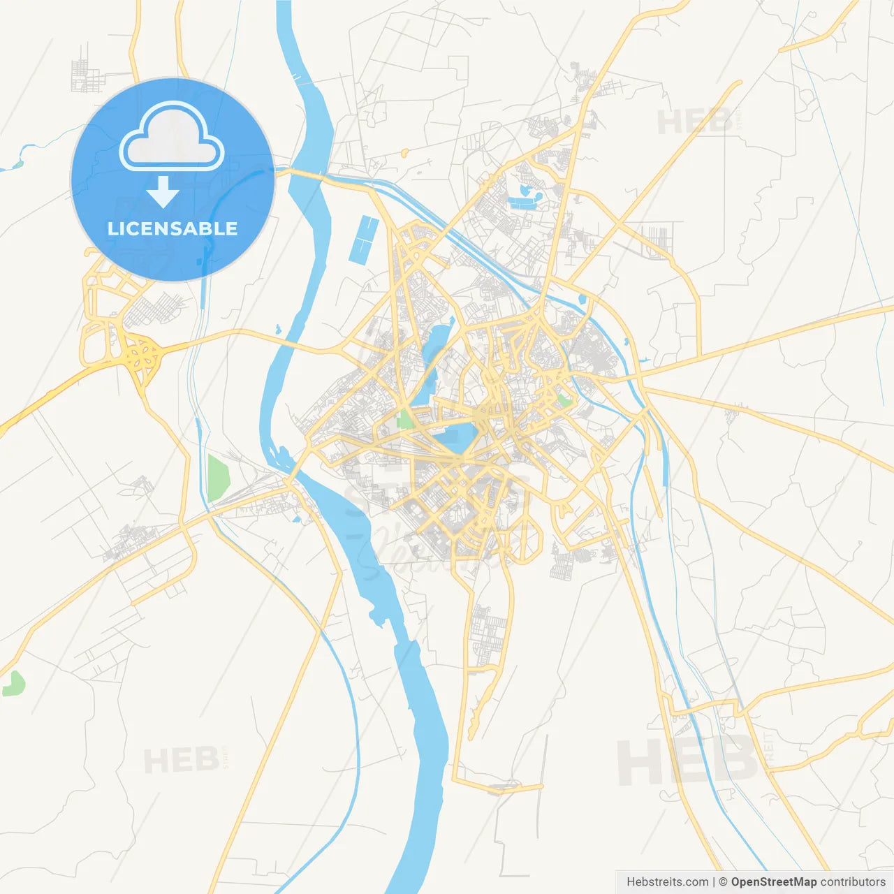 Printable street map of Kotri, Pakistan