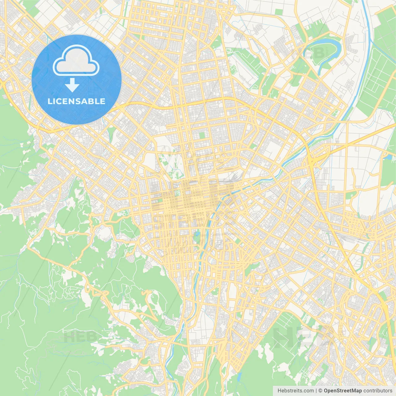 Printable street map of Sapporo, Japan