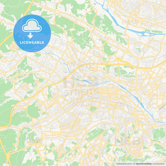 Printable street map of Hachiōji, Japan