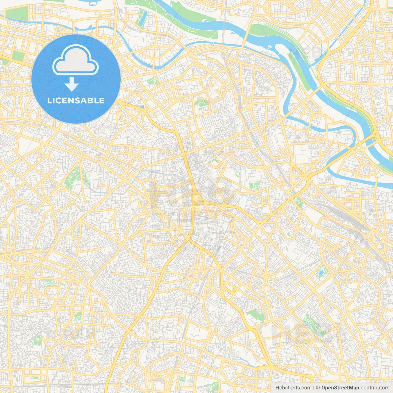 Printable street map of Itabashi, Japan
