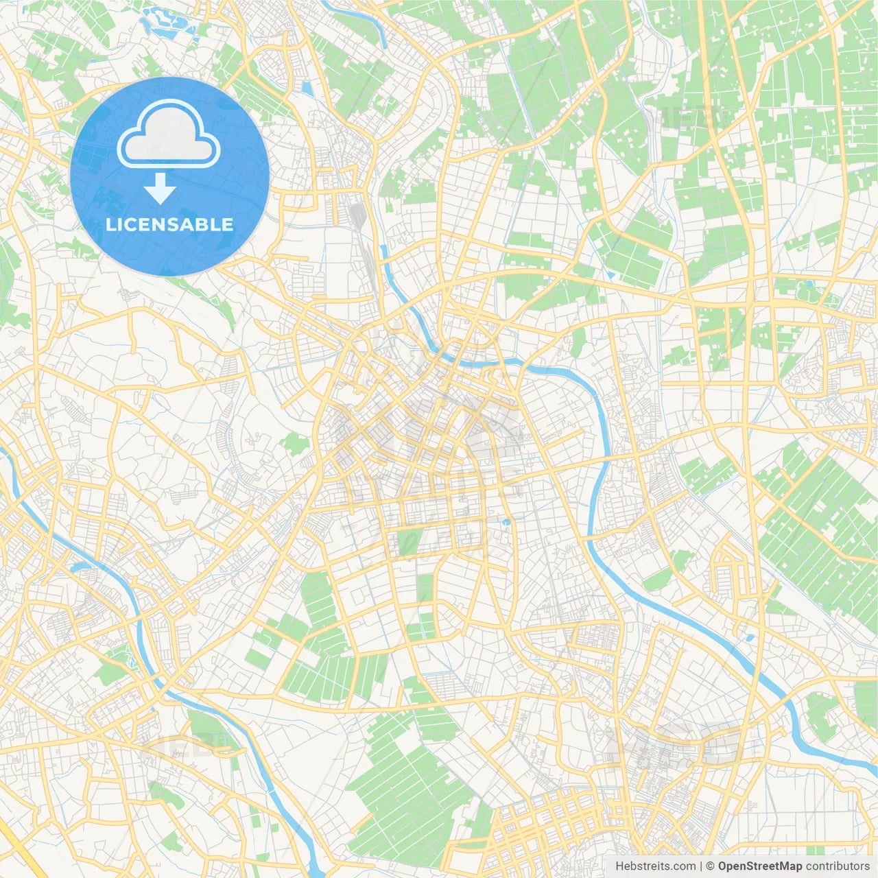 Printable street map of Kasukabe, Japan