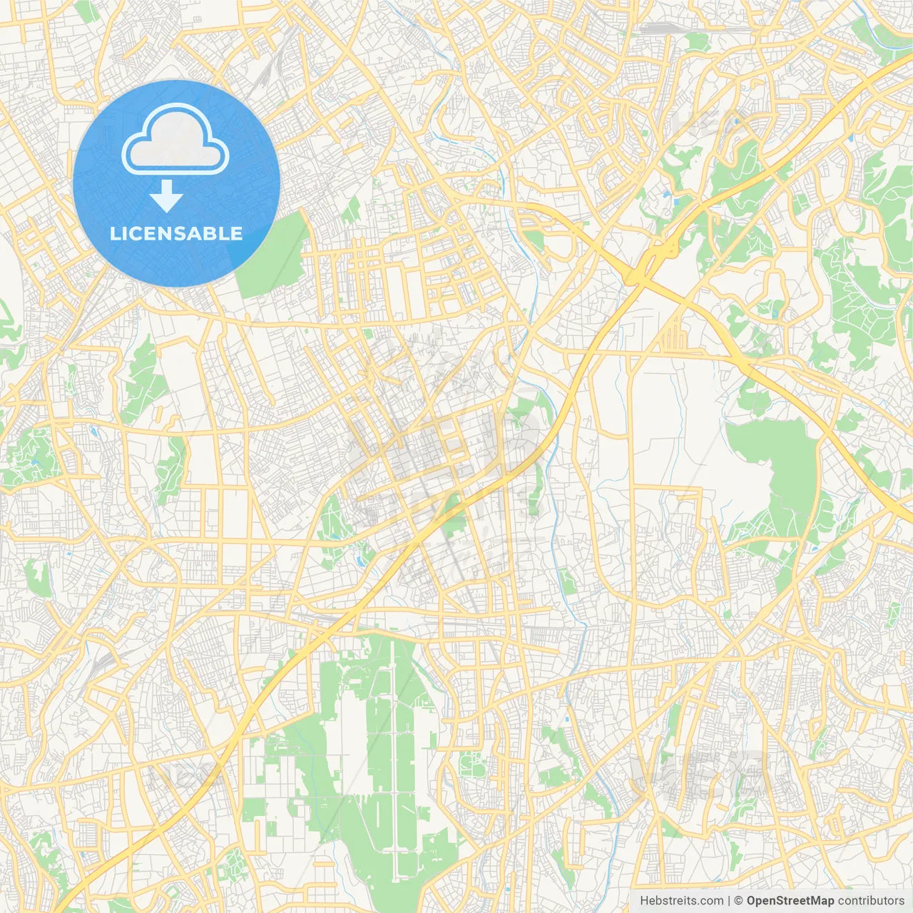 Printable street map of Yamato, Japan