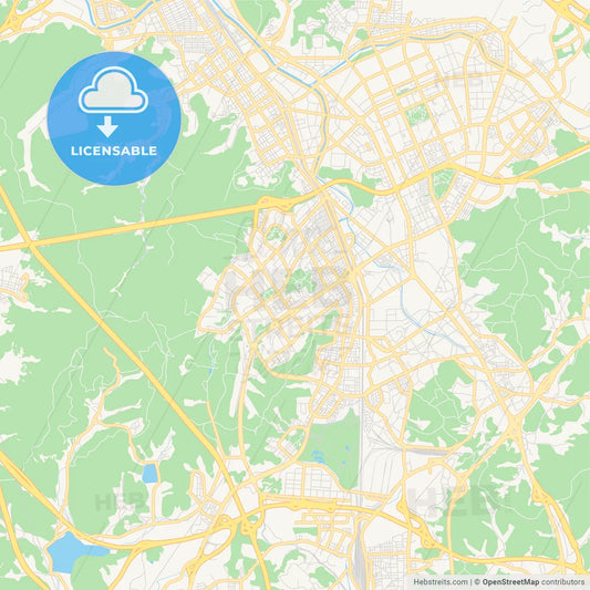 Printable street map of Gunpo, South Korea