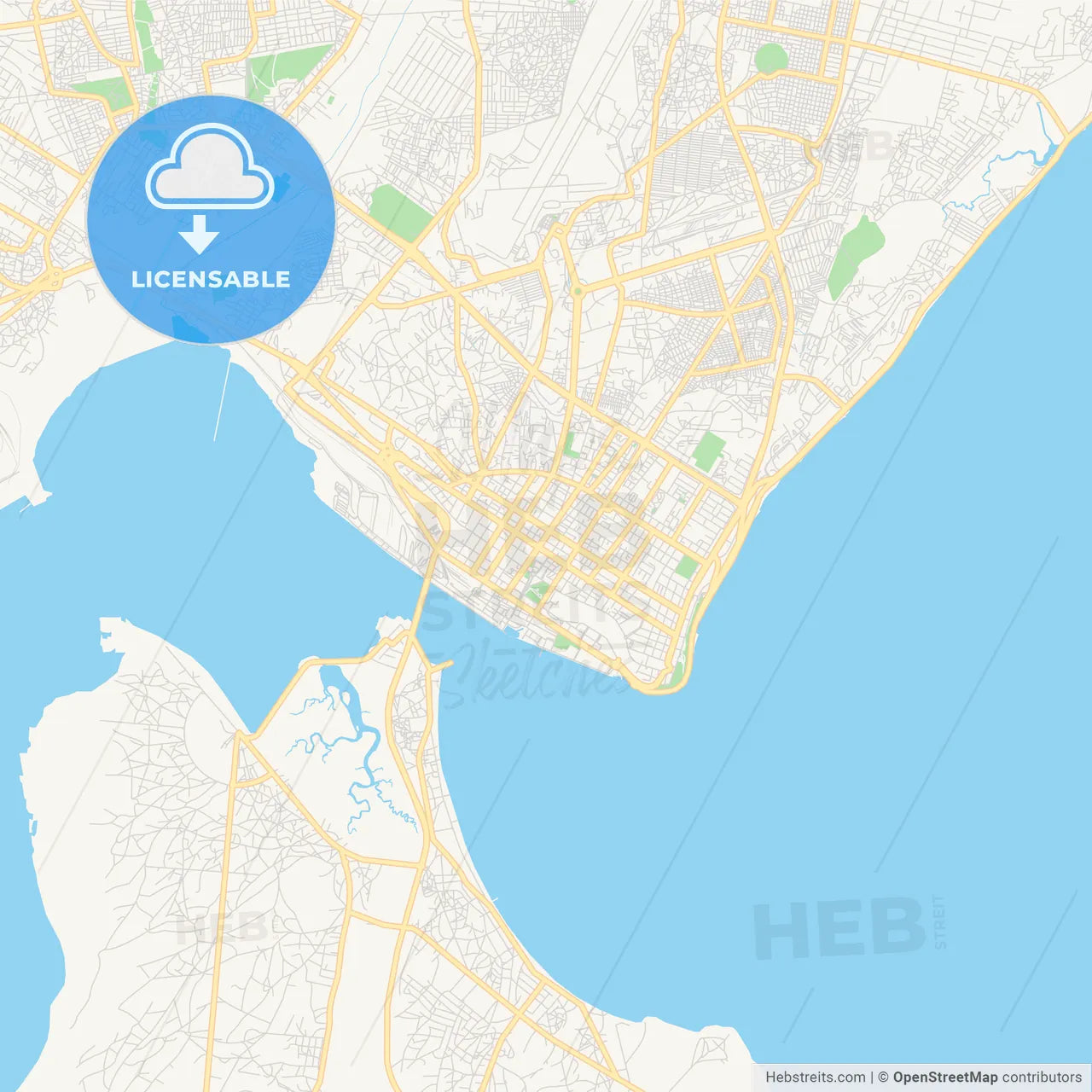 Printable street map of Maputo, Mozambique
