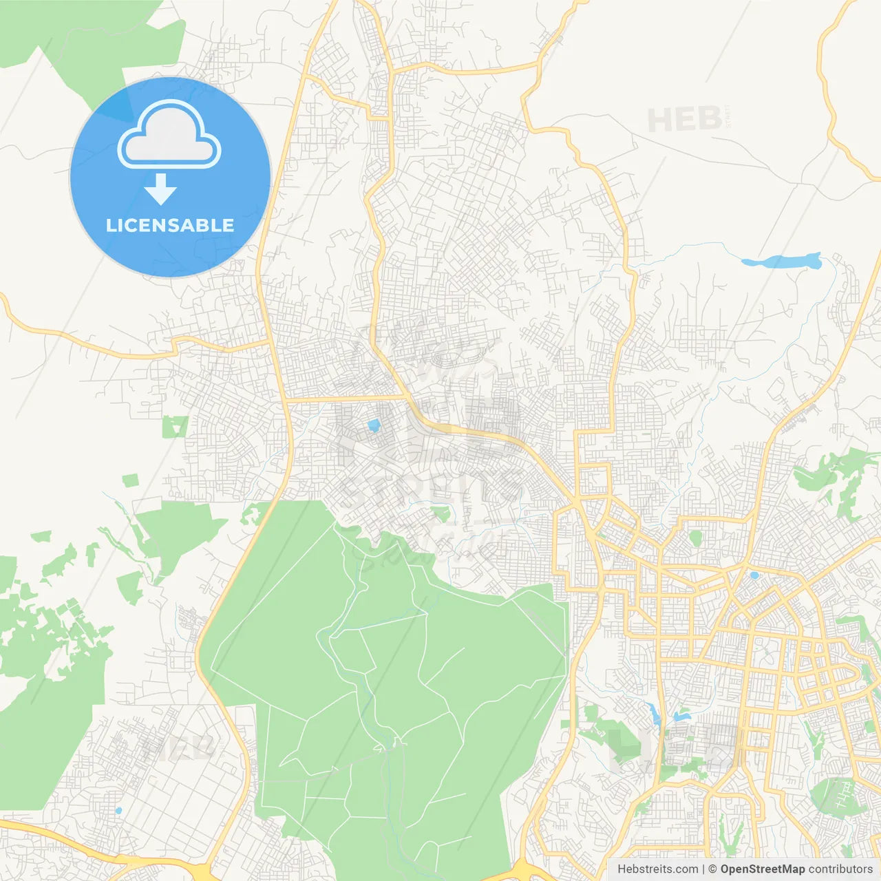 Printable street map of Abobo, Ivory Coast