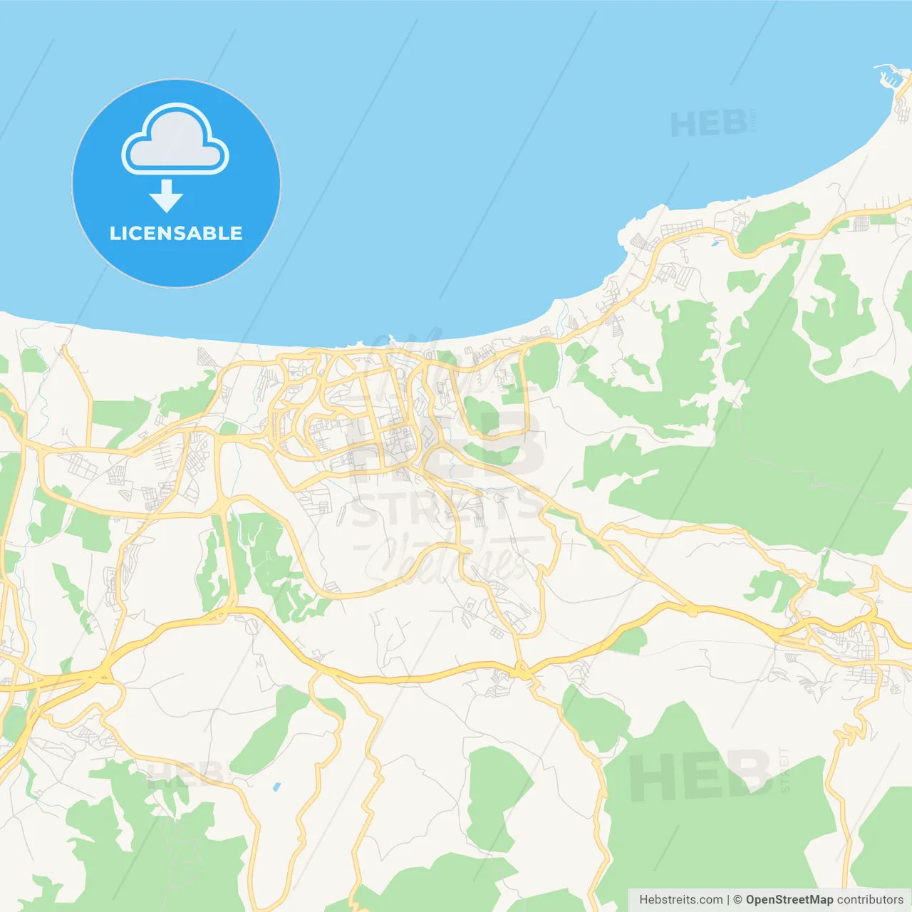 Printable street map of Boumerdas, Algeria