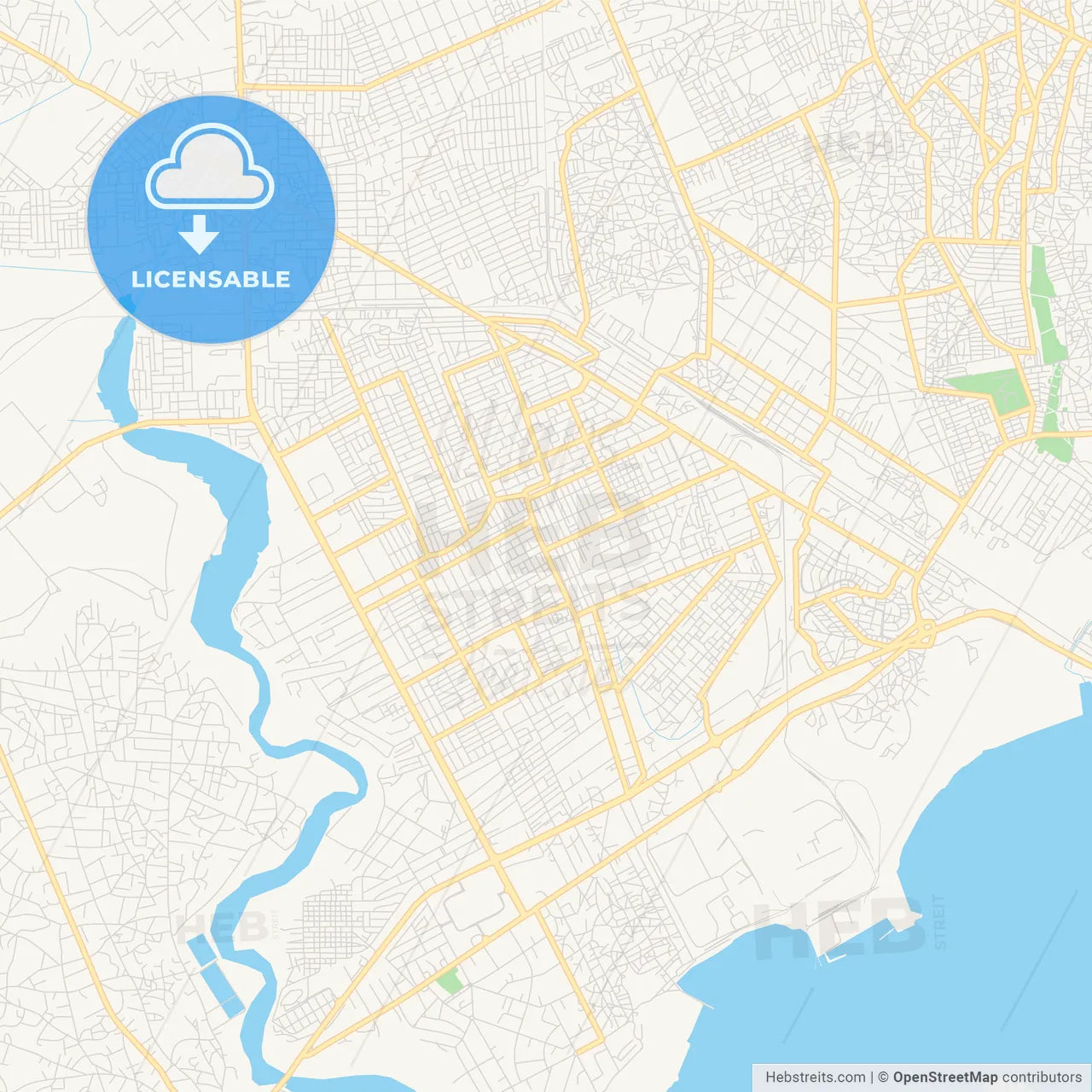 Printable street map of Matola, Mozambique