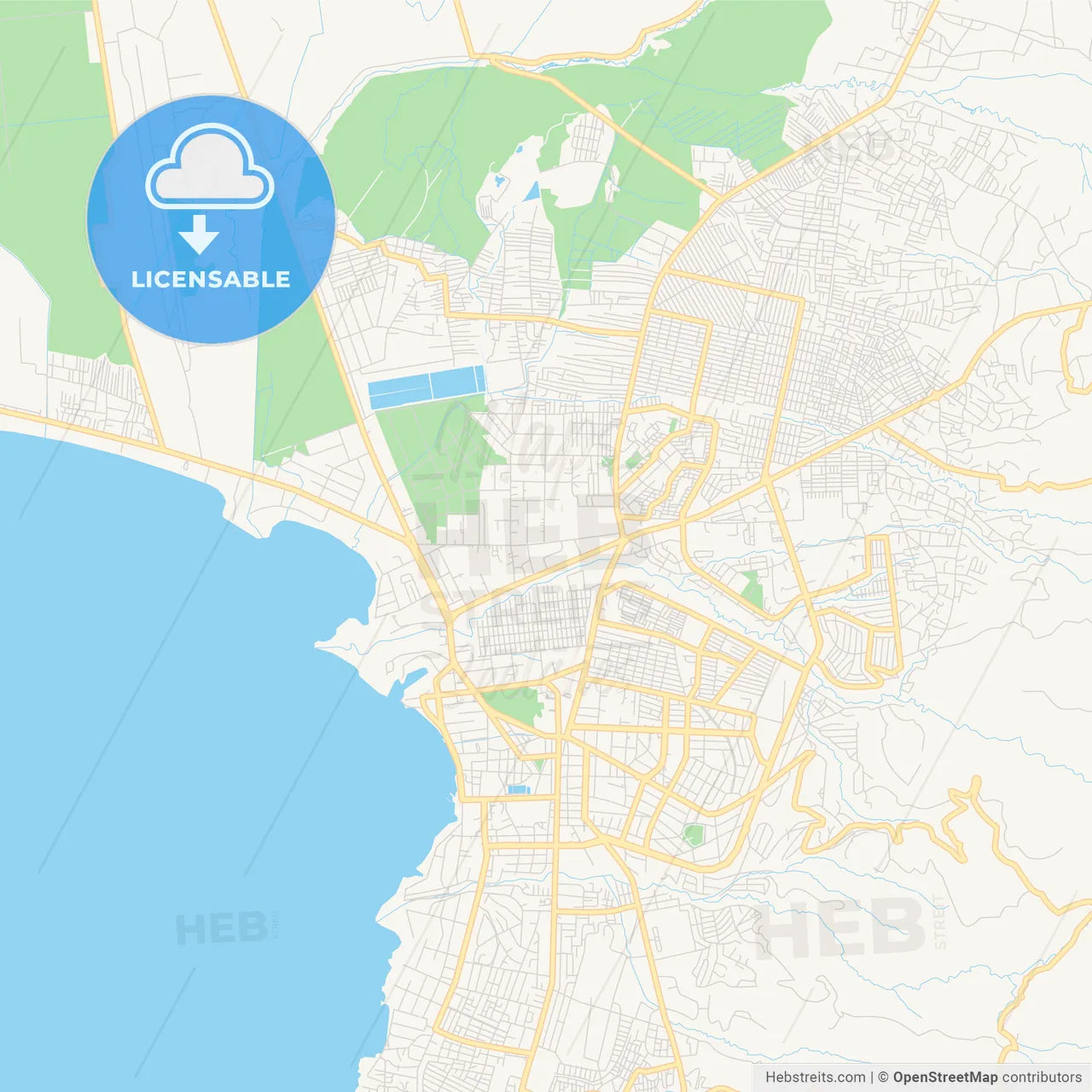 Printable street map of Bujumbura, Burundi