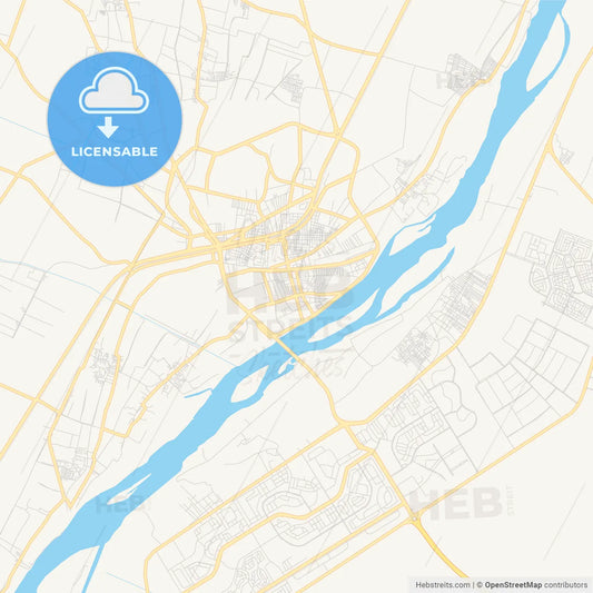 Printable street map of Bani Suwayf, Egypt