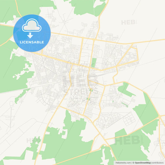 Printable street map of Khouribga, Morocco
