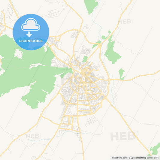 Printable street map of Khenchela, Algeria
