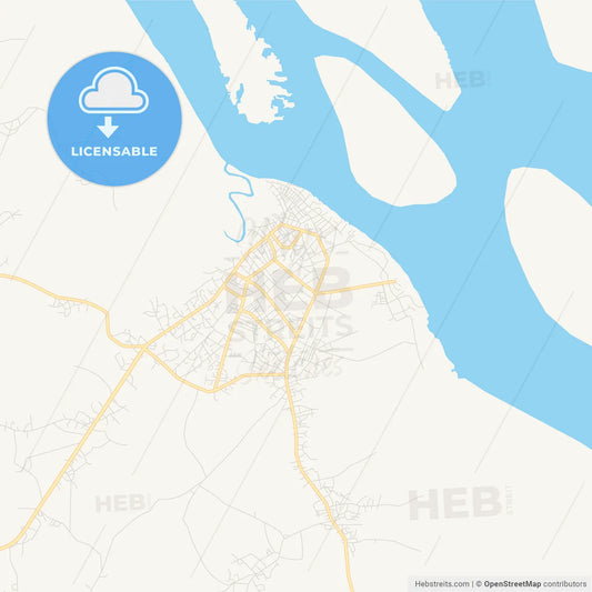 Printable street map of Esuk Oron, Nigeria