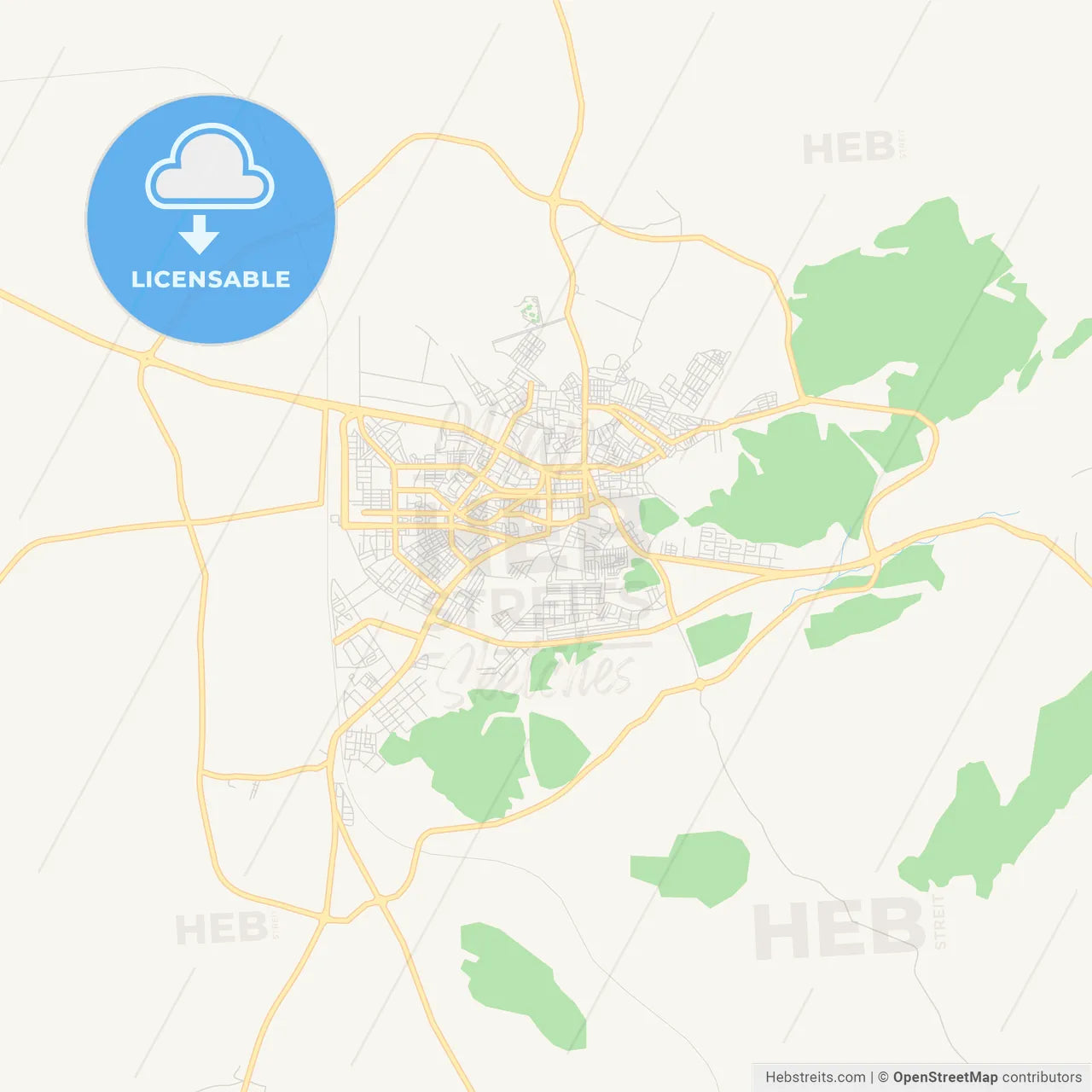 Printable street map of Ain Beida, Algeria