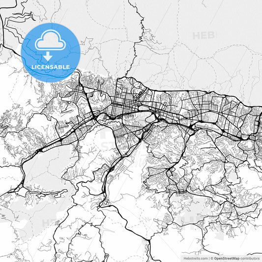 Vector PDF map of Caracas, Venezuela