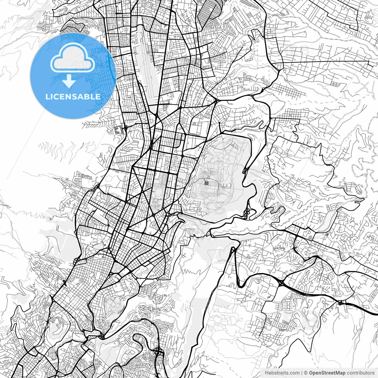 Vector PDF map of Quito, Ecuador