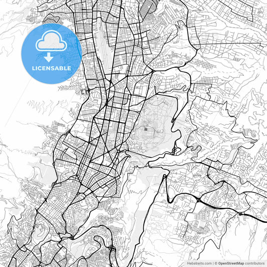 Vector PDF map of Quito, Ecuador