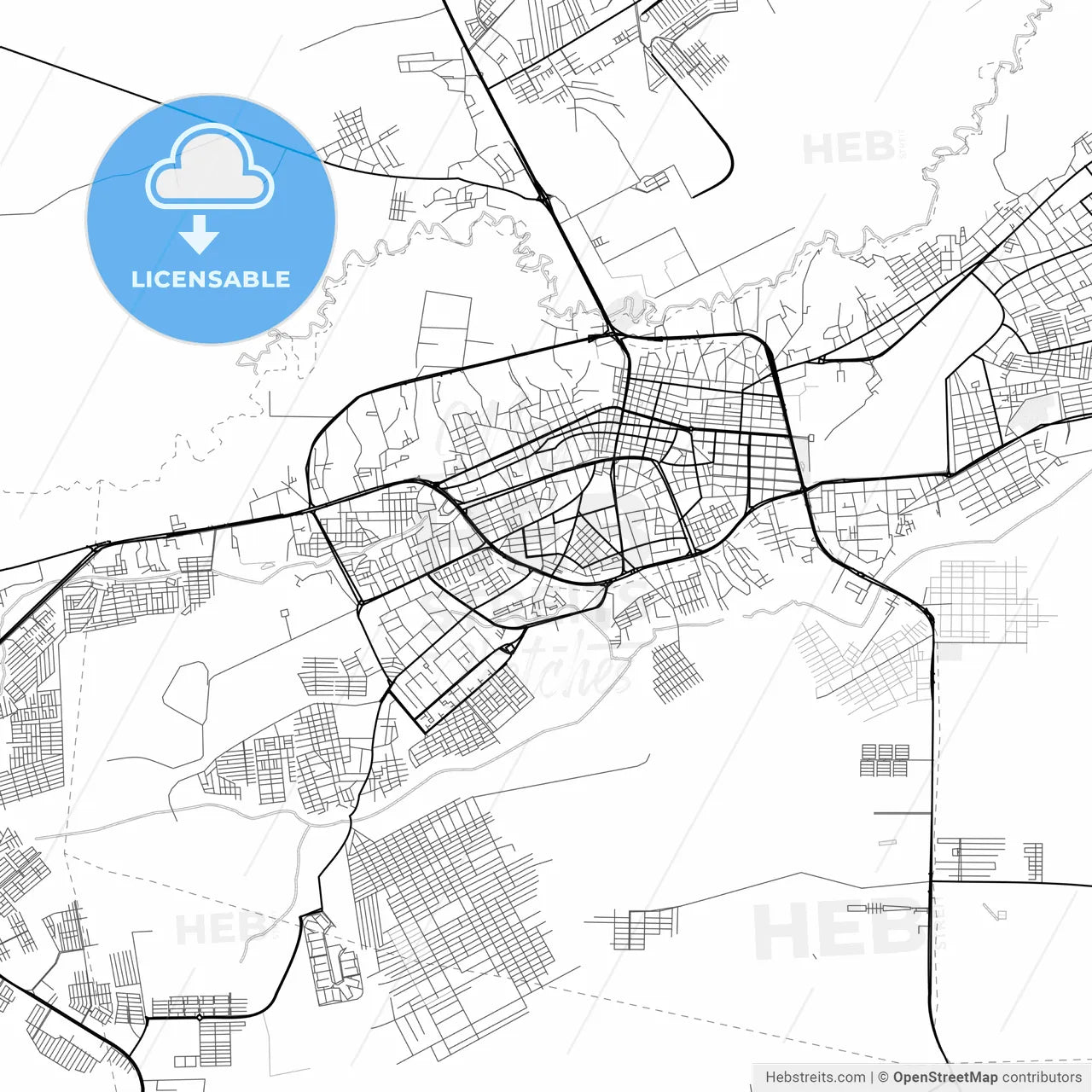Vector PDF map of Maturin, Venezuela