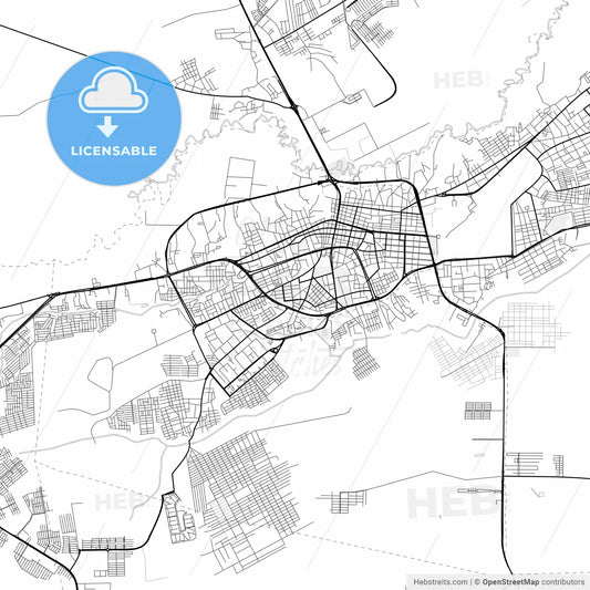 Vector PDF map of Maturin, Venezuela