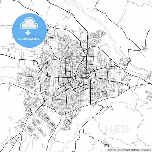 Vector PDF map of Santo Domingo de los Colorados, Ecuador