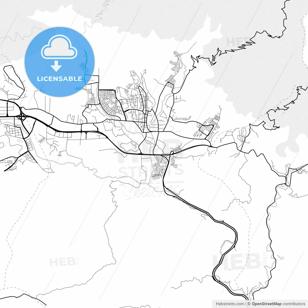 Vector PDF map of Guatire, Venezuela