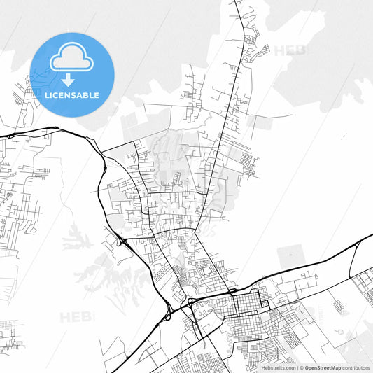 Vector PDF map of Guacara, Venezuela