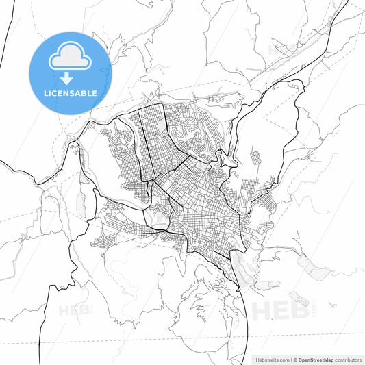 Vector PDF map of Potosi, Bolivia