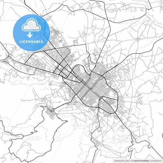 Vector PDF map of Riobamba, Ecuador